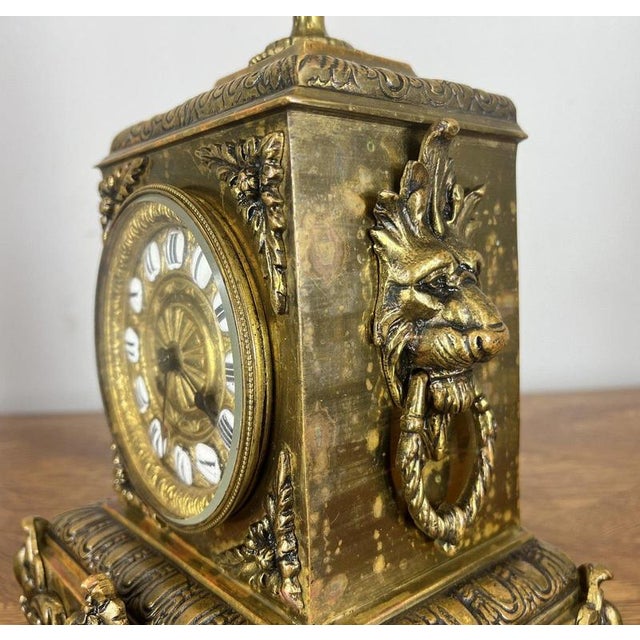 Vintage French Clock Garniture with Candelabras, Set of 3 For Sale - Image 9 of 18