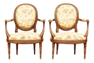 Finely Carved Louis XVI Style Armchairs - a Pair