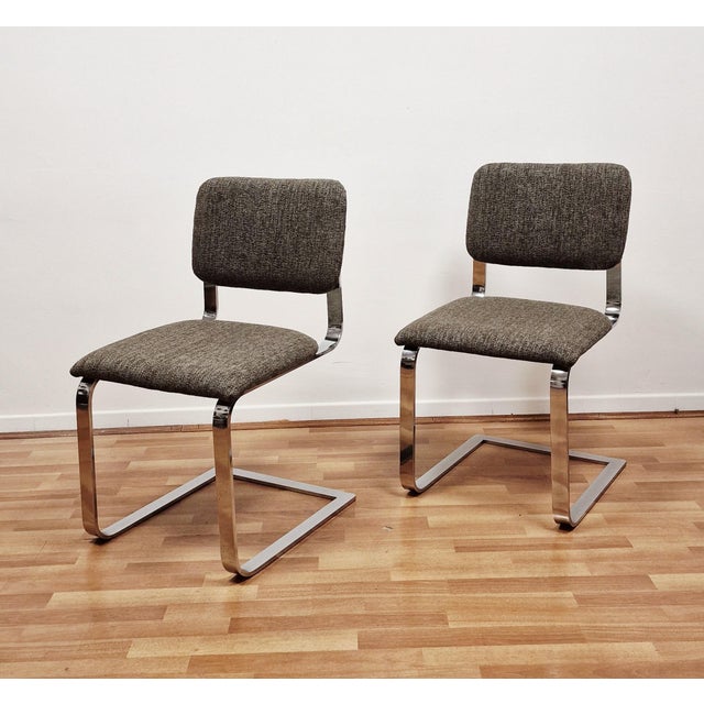 Metal Vintage Sled Chairs from Mobel Italia, 1960s, Set of 4 For Sale - Image 7 of 18