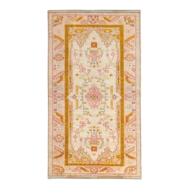 Galerie Shabab Collection Early 20th Century Turkish Oushak Accent Rug For Sale