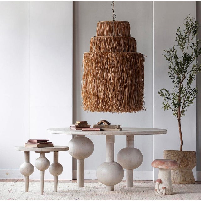 Mid-Century Modern Matthew Izzo Home Bubbles Whitewashed Pine Wood Side Table For Sale - Image 3 of 3