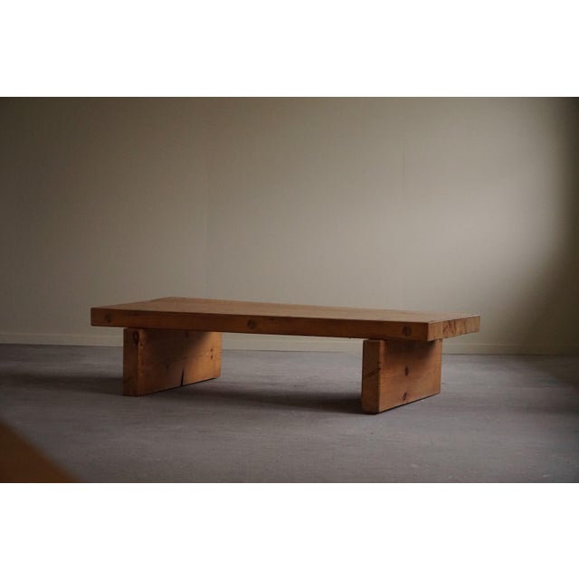 Swedish modern rectangular coffee table in solid pine. Made by roland wilhelmsson as part of hes own production made for...