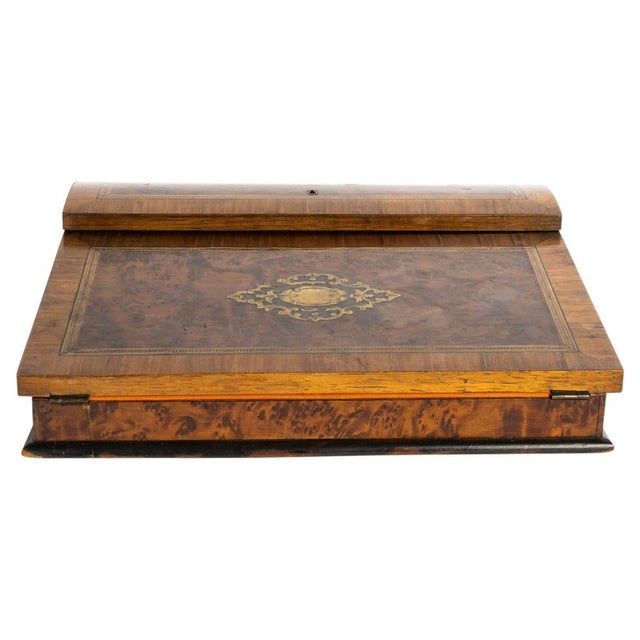 Napoleon III Marquetry and Brass Inkwell, 19th Century For Sale - Image 11 of 11