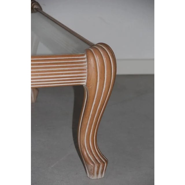 Glass Carved and Lacquered Wooden Coffee Table, 1970s For Sale - Image 7 of 8