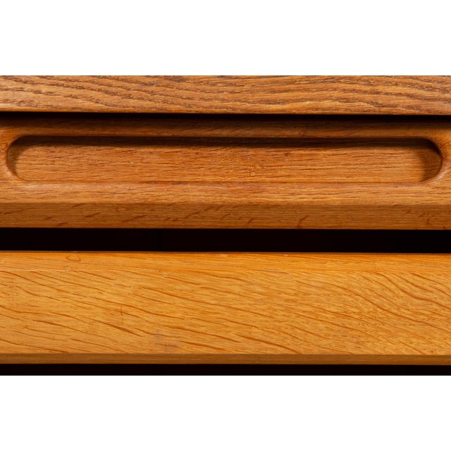 French Modernist Oak Bar Cabinet Bookshelf by Guillerme and Chambron For Sale - Image 16 of 16