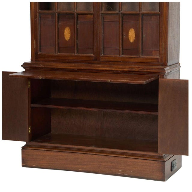Grand Gothic Revival English Mahogany Bookcase With Concealed Storage For Sale - Image 4 of 6