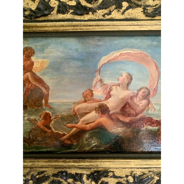 Antique Allegorical Mythological Oil Painting of Polyphemus and Galatea by Filippo Lauri, 19th Century For Sale - Image 4 of 7