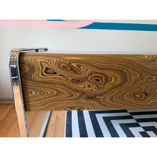 Peter Protzman for Herman Miller Zebrawood & Chrome Desk, Tubular Collection, 1970-1971 For Sale - Image 10 of 17
