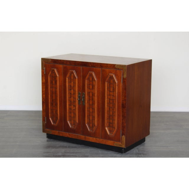 Mid-Century Modern Pair of Mid Century Walnut Cabinet For Sale - Image 3 of 7