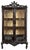 Pair of display cabinets portuguese, early 20th century, in carved chestnut wood with two glazed doors, interior with...