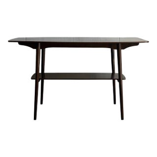 Vintage Danish Modern Walnut Coffee Table With Shelf – Mid Century Side Table For Sale