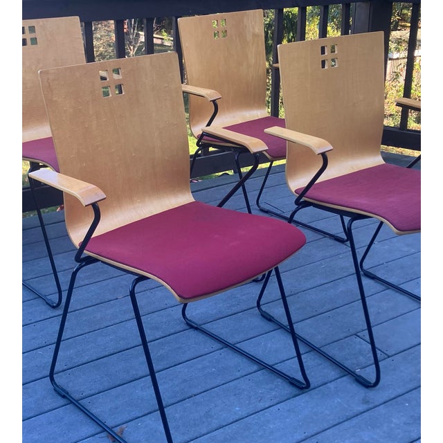 4 Leland Marquette Collection Stackable Chairs For Sale - Image 6 of 12