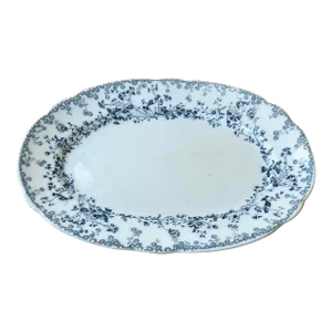 Antique W. H. Grindley Blue Fern Ironstone Serving Platter, England C. 1891-1914