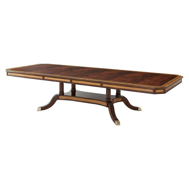 Brown Regency Style Extension Dining Table For Sale - Image 8 of 8