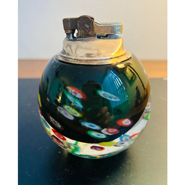 Murano Mid 20th Century Murano Millefiori Glass Table Lighter For Sale - Image 4 of 4