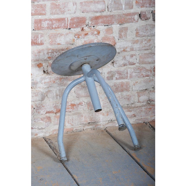 Gray Czech Bauhaus Piano Stool in Beech and Lacquered Steel, 1940s For Sale - Image 8 of 9