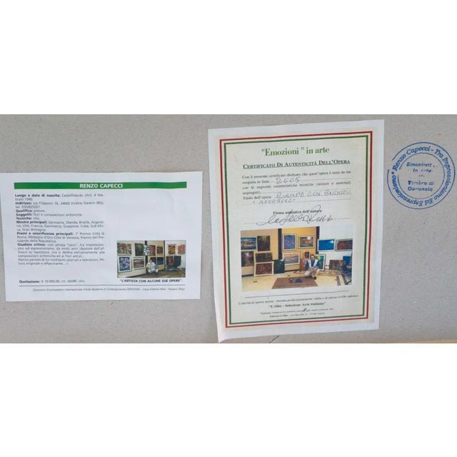 Renzo Capecci, Field with Sunflowers, Painting For Sale - Image 5 of 6