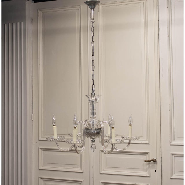 Clear Murano Crystal 6-Arm Chandelier in the style of Barovier, 1970s For Sale - Image 3 of 10