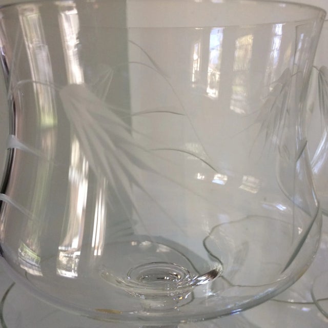 Glass Sasaki Noritaki Wheat Pattern Crystal Brandy Cocktail Glasses - Set of 6 For Sale - Image 7 of 13