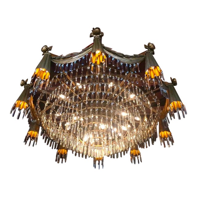 1960s Crystal Historical Chandelier For Sale