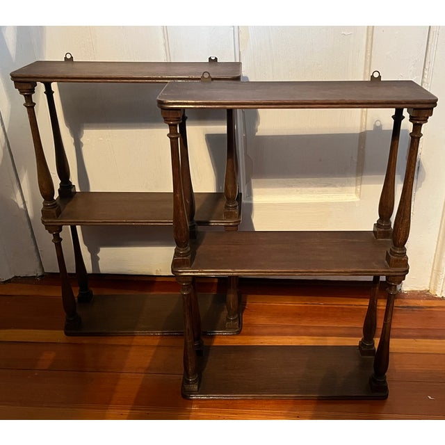 Antique 19th Century English Regency Style Hanging Wall Bracket or Display Shelves - a Pair For Sale - Image 11 of 12