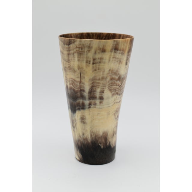Brown Mid 18th Century Horn Cup With Sterling Silver Placard For Sale - Image 8 of 10