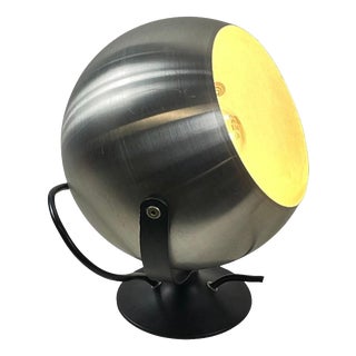 Vintage Dutch Wall Mounted Eyeball Lamp in Stainless Steel from Anvia For Sale