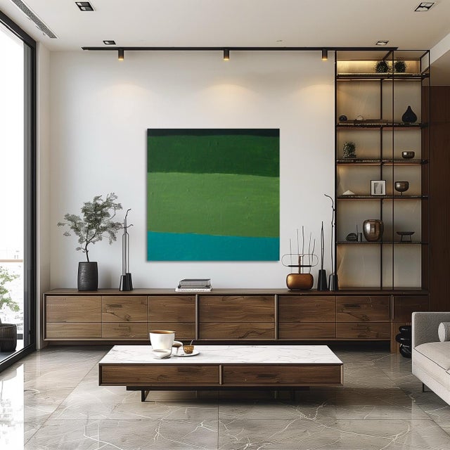 Bodasca, Minimalist Abstract Green Softness, 2026, Acrylic on Canvas For Sale - Image 13 of 15