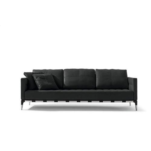 Brown Mid-Century Steel and Leather Prive Sofa by Philippe Starck for Cassina For Sale - Image 8 of 16