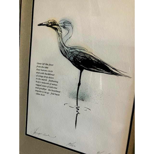 1990s Framed Limited Edition Etching With Poem by Ellen Kort, Featuring Reclaimed Barn Wood Frame For Sale - Image 10 of 14