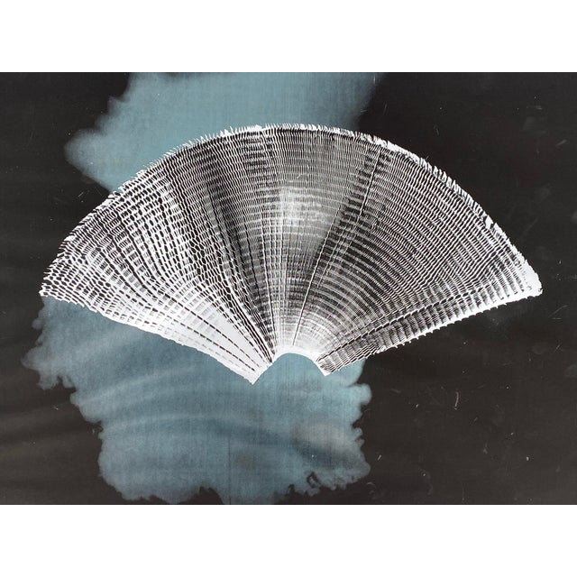 A print * a silkscreen print * by heinz mack (born 1931) * on cardboard coated with silver metallic foil * title: wings...