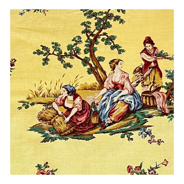 VTG Pair of Schumacher Le Toile Du Marche Bedskirts in Twin Xl, Gorgeous! For Sale