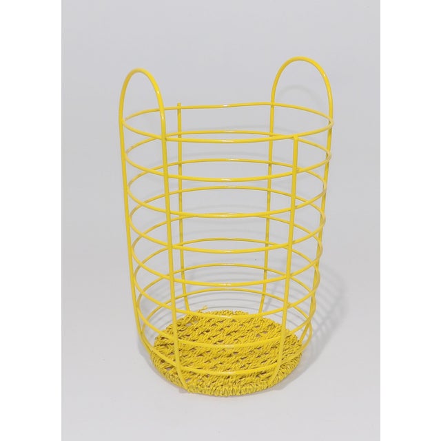 20th Century Abstract Yellow Metal Basket Chairish