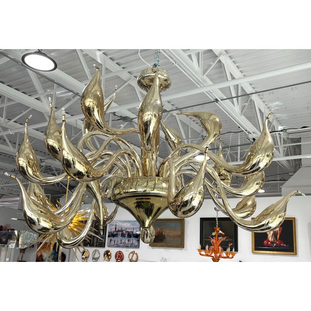 Lu Murano Glass Chandelier by Fornasier For Sale - Image 4 of 9