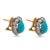 Traditional 1910s Edwardian Turquoise Diamond 18k Yellow Gold Cluster Earrings, A Pair For Sale - Image 3 of 6