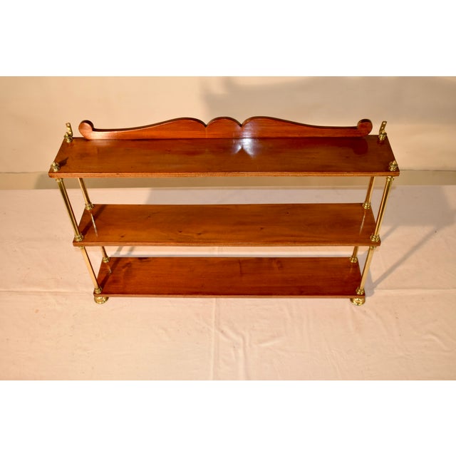 Wood 19th Century Mahogany and Brass Campaign Wall Shelf For Sale - Image 7 of 8