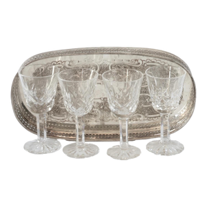 Petite English Bar Tray W/ Waterford Crystal Cordials