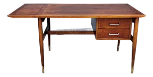 Mid Century Modern Extendable Writing Desk With Drop-Hinge Leaf | by Lane Furniture