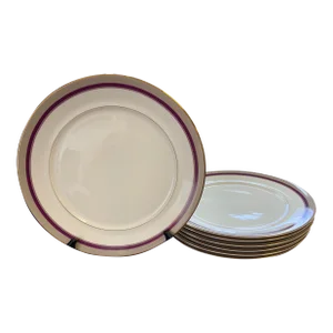 Circa 1980's Mikasa Petite Bone Cameron Taupe Plates- Set of 7