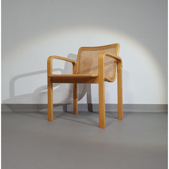 Beech Wood and Webbing Side Chair by Olivo Pietro, Italy, 1970s This piece is attributed to the mentioned designer/maker....