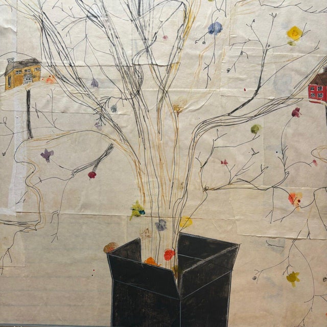 Black Judy Kermis Blotnick 'is There a Party After This' Comtemporary Woman Painting For Sale - Image 8 of 12