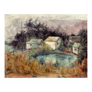 Cabins on the Lake Landscape by n.c. McNickle For Sale