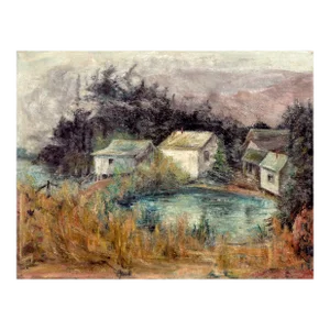 Cabins on the Lake Landscape by n.c. McNickle