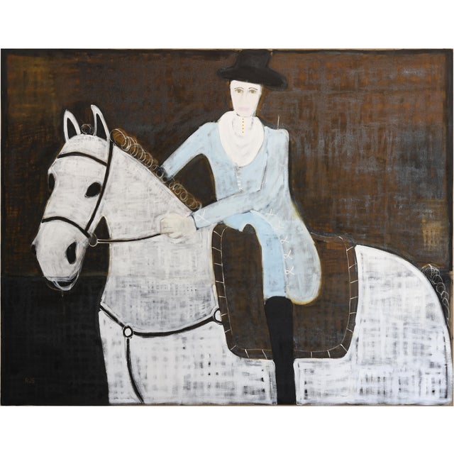 Contemporary Large Horse Oil Painting. Equestrian Oil Painting For Sale