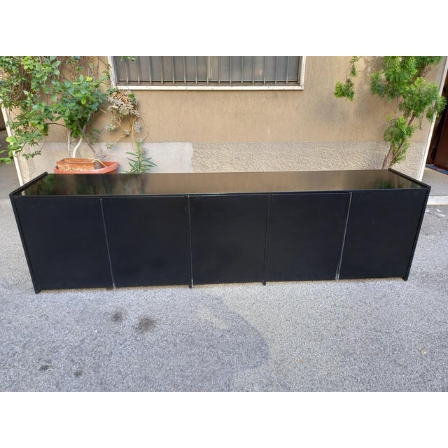 Marco Zanuso Sideboard in Black Lacquer by Marco Zanuso for Elam, 1970s For Sale - Image 4 of 10