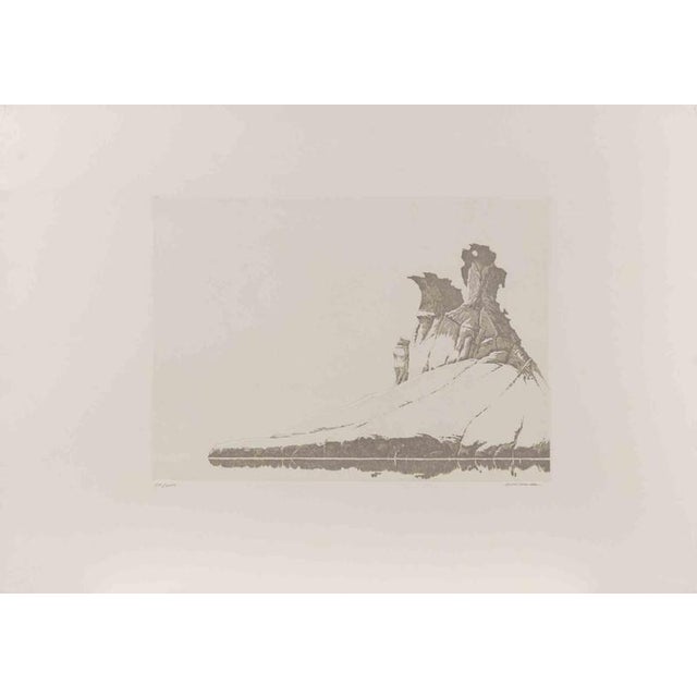 Etching on paper, realized by Gino Guida. Hand signed and numbered in pencil. Edition of 35. Very good condition. This...