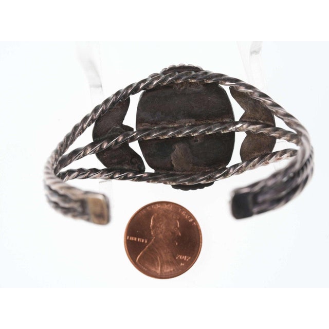 Metal Vintage Navajo Sterling/turquoise Cuff Bracelet For Sale - Image 7 of 10