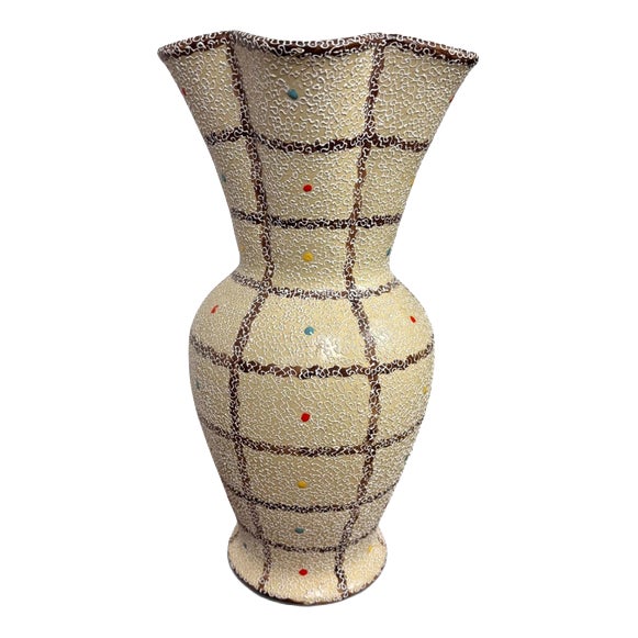 Italian Vase in Ceramic by Rolli Deruta, 1950s For Sale