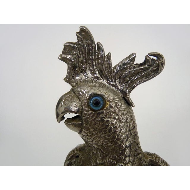 1950s Silver Plated Bronze Cockatoo or Parrot Sculpture, 1950s For Sale - Image 5 of 10