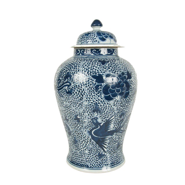 Chinese Blue And White Porcelain Jar Chairish